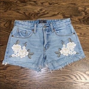 Embroidered Jean Shorts